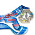 Modern retro dance medal ribbon custom size 3d zinc alloy running medals